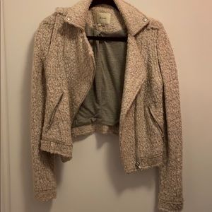 Wool blazer with zipper detailing